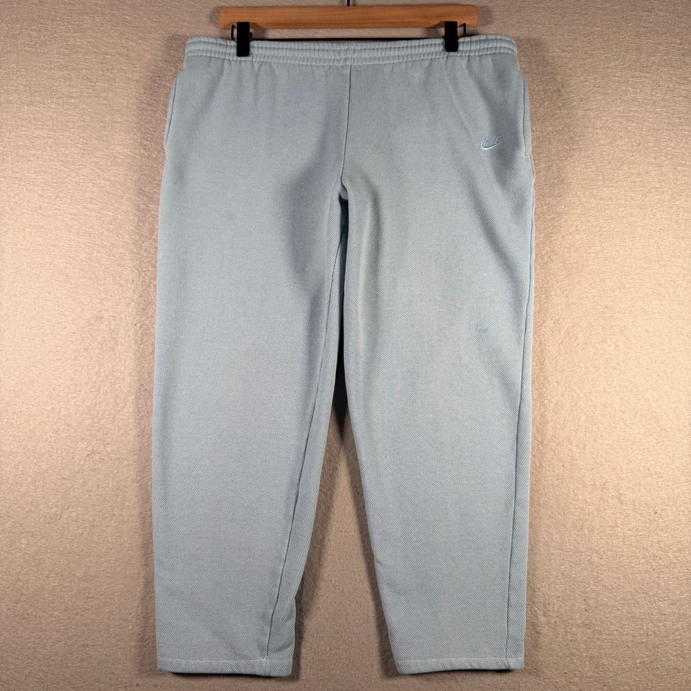 Nike Vintage Textured Waffle Knit Sweatpants Light Blue Jogger Womens 35x23
